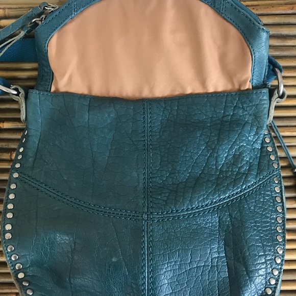 The Sak Teal Leather Crossbody Purse Medium Bag - Picture 5 of 8